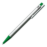 Caneta Lamy Logo Esfero Aço Inox Verde Made In Germany Tinta Azul Exterior Prateado E Verde