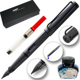 Caneta Lamy Tinteiro Charcoal Carvão Conversor Tint Azul
