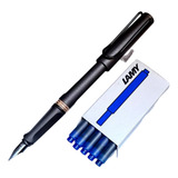Caneta Lamy Tinteiro Safari Charcoal Umbra Média 5 Cartuchos