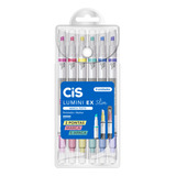 Caneta Marca Texto Cis Lumini Ex Slim Apagável Com 6 Cores