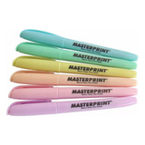 Caneta Marca Texto Pastel Masterprint Caixa Com 6 Unidades