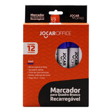 Caneta Marcador Para Quadro Branco Jocar Com 12 Unidades Azul