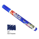 Caneta Marcador Permanente Para Tecidos Acrilpen Cores Cor Azul turquesa