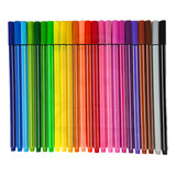Caneta Marcadora Permanente Colorida Ponta Fina 0 4 24 Cores