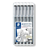 Caneta Nankin Pigment Liner Staedtler Com 6 Peças 308 Sb6p
