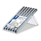 Caneta Nankin Staedtler 6x Pigment Liner Com Estojo Especial