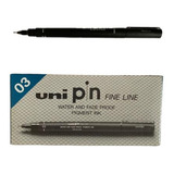 Caneta Nankin Uni Pin Fine Line 0 3 Preta C 12und Uni ball
