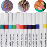 Caneta Para Decoração Desenho De Unha Nail Art Pop Fan Unhas Cor Colorida