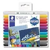 Caneta Para Tecido Duo Ponta Dupla STAEDTLER 3190 TB12 ST 12 Cores