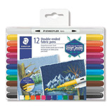 Caneta Para Tecido Staedtler Ponta Dupla C 12 Cores