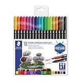 Caneta Permanente Ponta Dupla Staedtler 3187 TB18 18 Cores