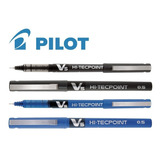 Caneta Pilot Hi Tecpoint V5 Azul E Preta Kit C 4