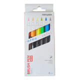 Caneta Pincel Brush Pen Neon Newpen