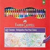 Caneta Ponta Fina Faber Castell Fine Pen FPB ES60ZF 60 Cores Multicor