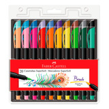 Caneta Ponta Pincel Brush Supersoft 20 Cores Faber castell