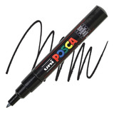 Caneta Posca Pc 1m Preto Ponta Fina 0 7mm