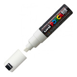 Caneta Posca Pc 8k 8 0mm Ponta Chanfrada Uniball Cores Cor Branco