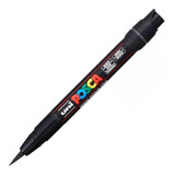 Caneta Posca Uni Ball Pcf 350 Brush Pen Preto