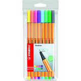 Caneta Stabilo Pastel 8 Cores Ponta Fina 0 4mm Point 88