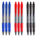 Caneta Super Grip Pilot 9 Und Azul Preta Vermelha 1 0 Média Exterior Transparente