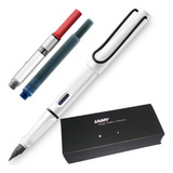 Caneta Tinteiro Lamy Safari Branca Preto Limitada Conversor