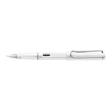 Caneta Tinteiro Lamy Safari Branca Shiny White Pena Grossa