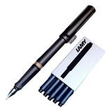 Caneta Tinteiro Lamy Safari Charcoal Umbra Média 5 Cartuchos