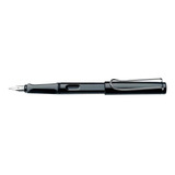 Caneta Tinteiro Lamy Safari Shiny Black Charcoal Pena Média