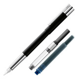 Caneta Tinteiro Lamy Scala Matt Black Preto Fosco Conversor