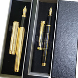 Caneta Tinteiro Luxo Presente Dourada Caixa Tinta E Case