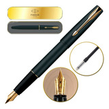 Caneta Tinteiro Parker Frontier Gt Preto Matte Conversor