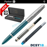 Caneta Tinteiro Parker New 51 Teal Blue Ct Conversor Deluxe