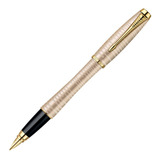 Caneta Tinteiro Parker Urban Premium Perolado Dourado Tinta Azul