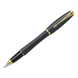 Caneta Tinteiro Parker Urban Preto Fosco Com Dourado
