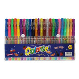 Canetas De Gel Coloridas Neon Glitter Estojo Kit 24 Cores
