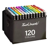 Canetas Permanentes 120 Cores Vibrantes Ponta Dupla C Bolsa Conjunto Canetinhas Touch Cores Vibrantes Profissional Escolar Colorir