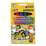 Canetinha Hidrográfica Big Acrilex 6 Cores