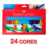 Canetinhas 24 Cores Colorir Faber Castell Hidrocor Pintar