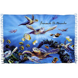 Canga De Praia Arara Azul 100 Viscose Lindas Estampas Verão