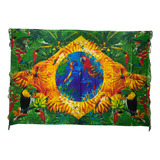Canga De Praia Viscose Bandeira Do Brasil Fauna Brasileira