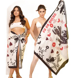 Canga Saida De Praia Banho Pareo Estampado Verão Exclusiva