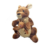 Canguru Pelúcia 35 Cm Altura Filhote Marrom Antialérgico Com