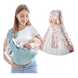 Canguru Wrap Sling Carregador De Bebê 3 Posições Mucca Cor Rosa Flores Tamanho Único