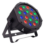 Canhão Refletor 18 Leds Slim Rgb Com Controle Dmx512 Sensor De Som E Efeitos Strobo Para Festas E Eventos Marca Lorben