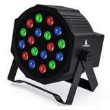 Canhão Wash 18 Led Refletor Slim Strobo 64 Rgb Dmx Iluminacao Dj Decoração Festa Profissional