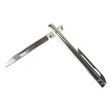 Canivete Lan Aço Inox Tipo Caneta Grande Cor Prateado
