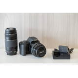  Canon Eos Rebel Sl2 Dslr + Lentes 100mm - 24mm - 75-300mm