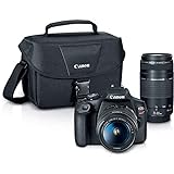 Canon EOS Rebel T7 DSLR Camera 2 Lentes Kit Com EF18 55 Mm Lente EF 75 300 Mm Preto
