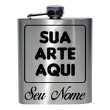 Cantil De Bolso Inox Porta Whisky Personalizado Nome Logo