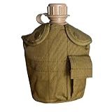 Cantil Tatico Militar Com Caneca De Aluminio E Capa Multicor Tan Desert Coyote 